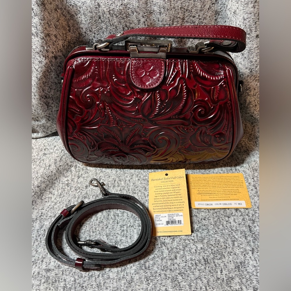 👜Patricia Nash Gracchi Satchel Oxblood
